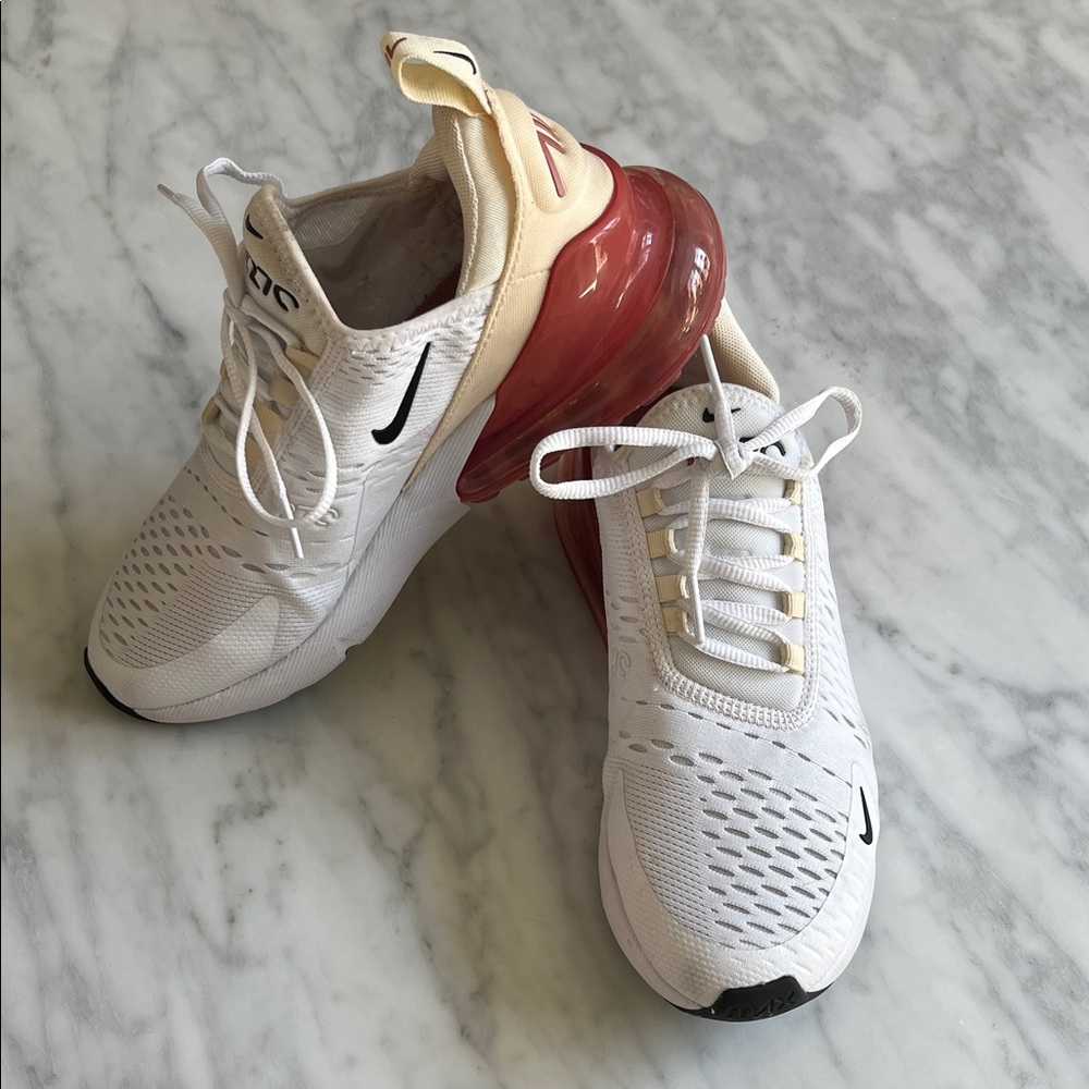 Nike Women’s White and Pink Air Max 270 Sneakers